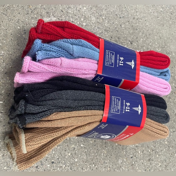 NWT 6 Pairs Cotton Medical Diabetic Non-Binding Neuropathy Crew Socks size 5-10 - Picture 5 of 7